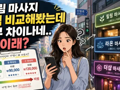 신림 마사지 가격 비교해봤는데 너무 차이나네.…